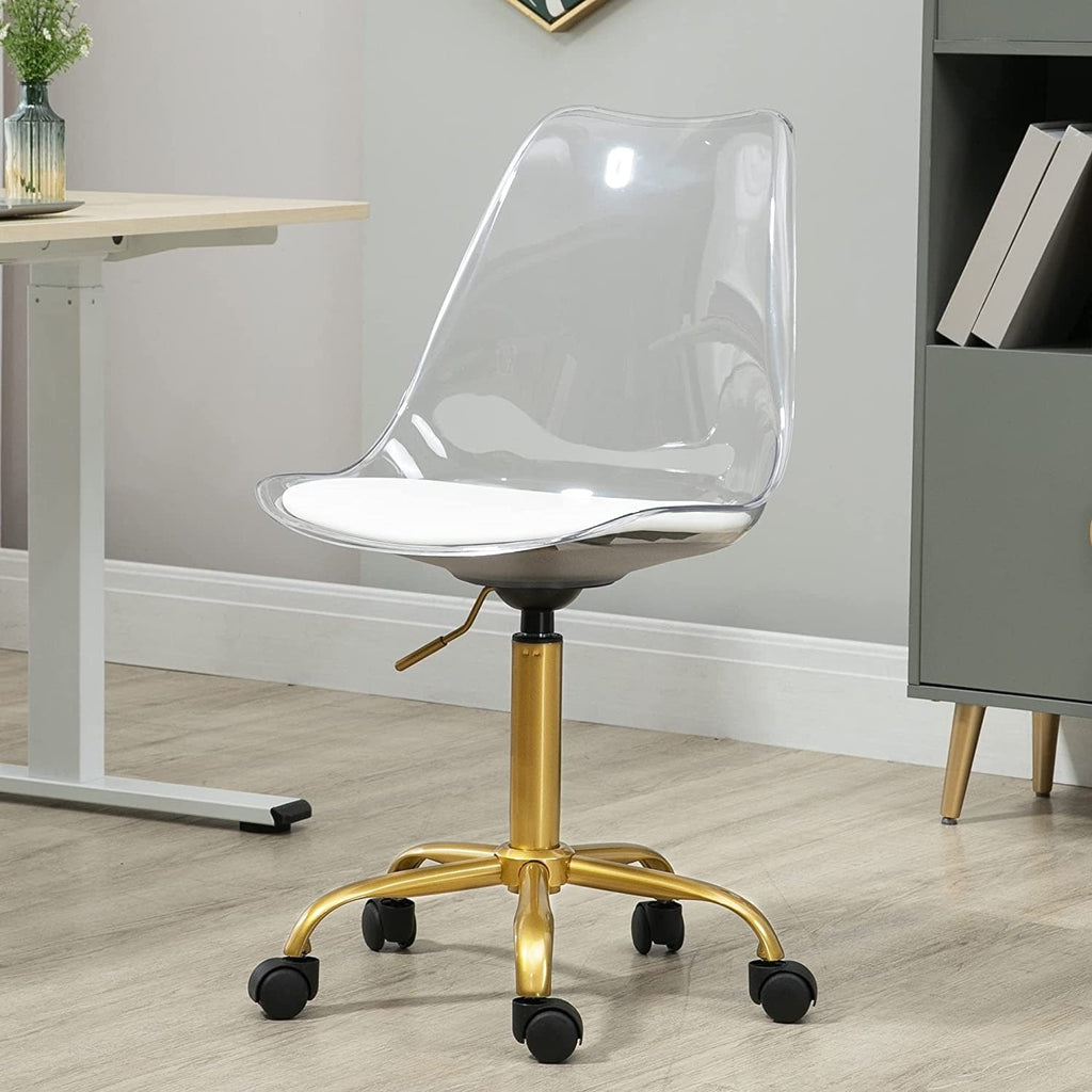 Acrylic Swivel adjustable height Armless Home office Rolling Chair