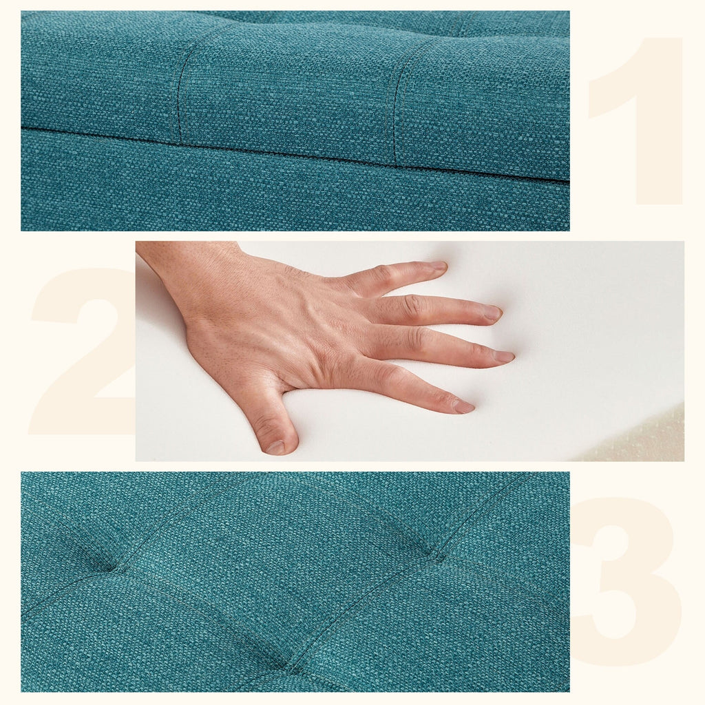 Adeco 50 Bonded Leather Storage Ottoman Bench