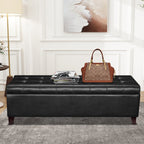 Adeco 50 Bonded Leather Storage Ottoman Bench