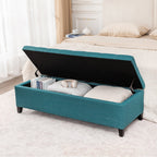 Adeco 50 Bonded Leather Storage Ottoman Bench