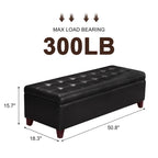 Adeco 50 Bonded Leather Storage Ottoman Bench