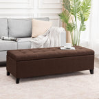 Adeco 50 Bonded Leather Storage Ottoman Bench
