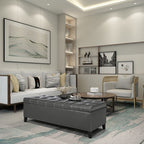 Adeco 50 Bonded Leather Storage Ottoman Bench