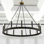 Acroma 12-light Farmhouse 40In Wagon Wheel Chandelier with UL - 40'' D x 138'' H