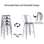 Andeworld farmhouse bar stools ,counter height bar stools set of 4 - Set of 4