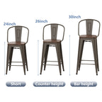 Andeworld farmhouse bar stools ,counter height bar stools set of 4 - Set of 4