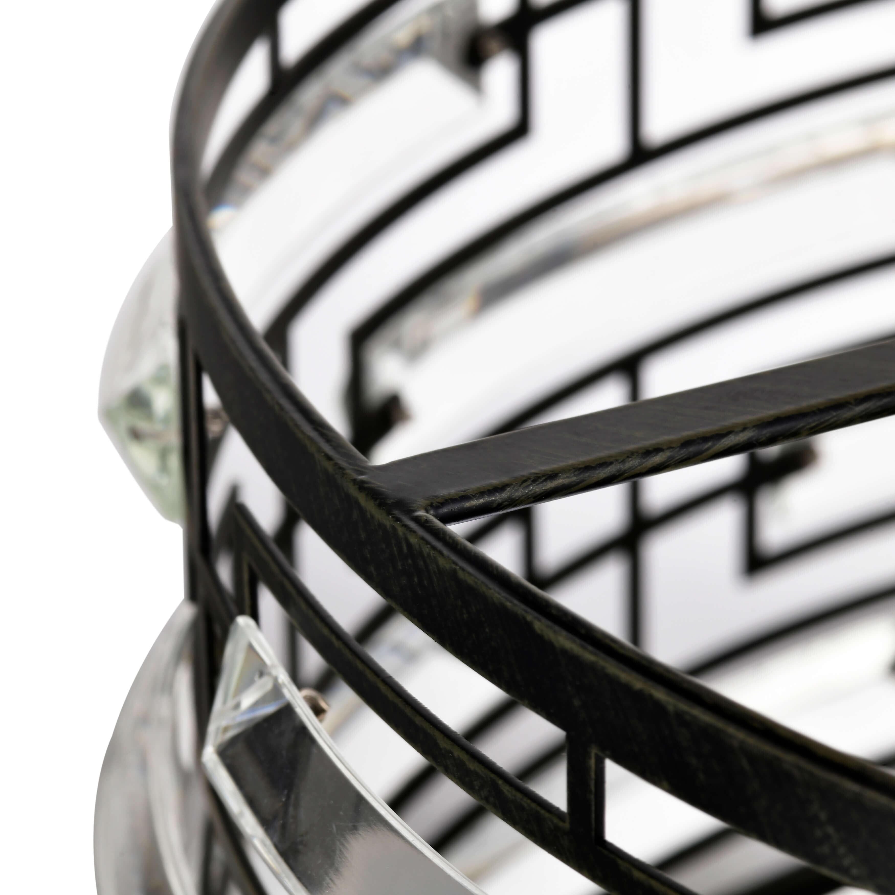 Anita Drum Shade Chandelier with Clear Glass Prism