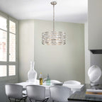 Anita Drum Shade Chandelier with Clear Glass Prism