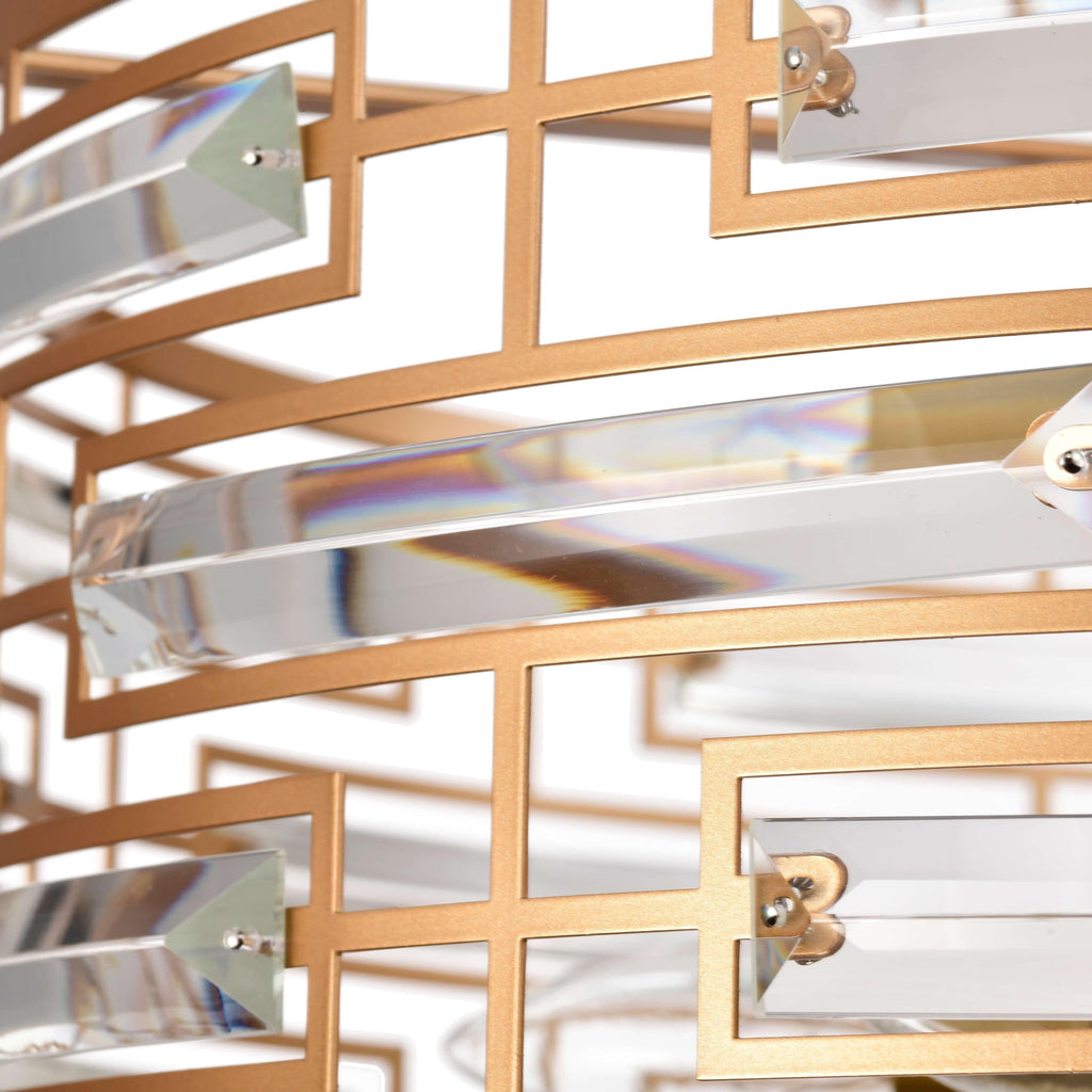 Anita Drum Shade Chandelier with Clear Glass Prism