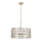 Anita Drum Shade Chandelier with Clear Glass Prism