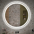 LED Lighted Dimmable Anti Fog Frameless Rounded Vanity Mirror
