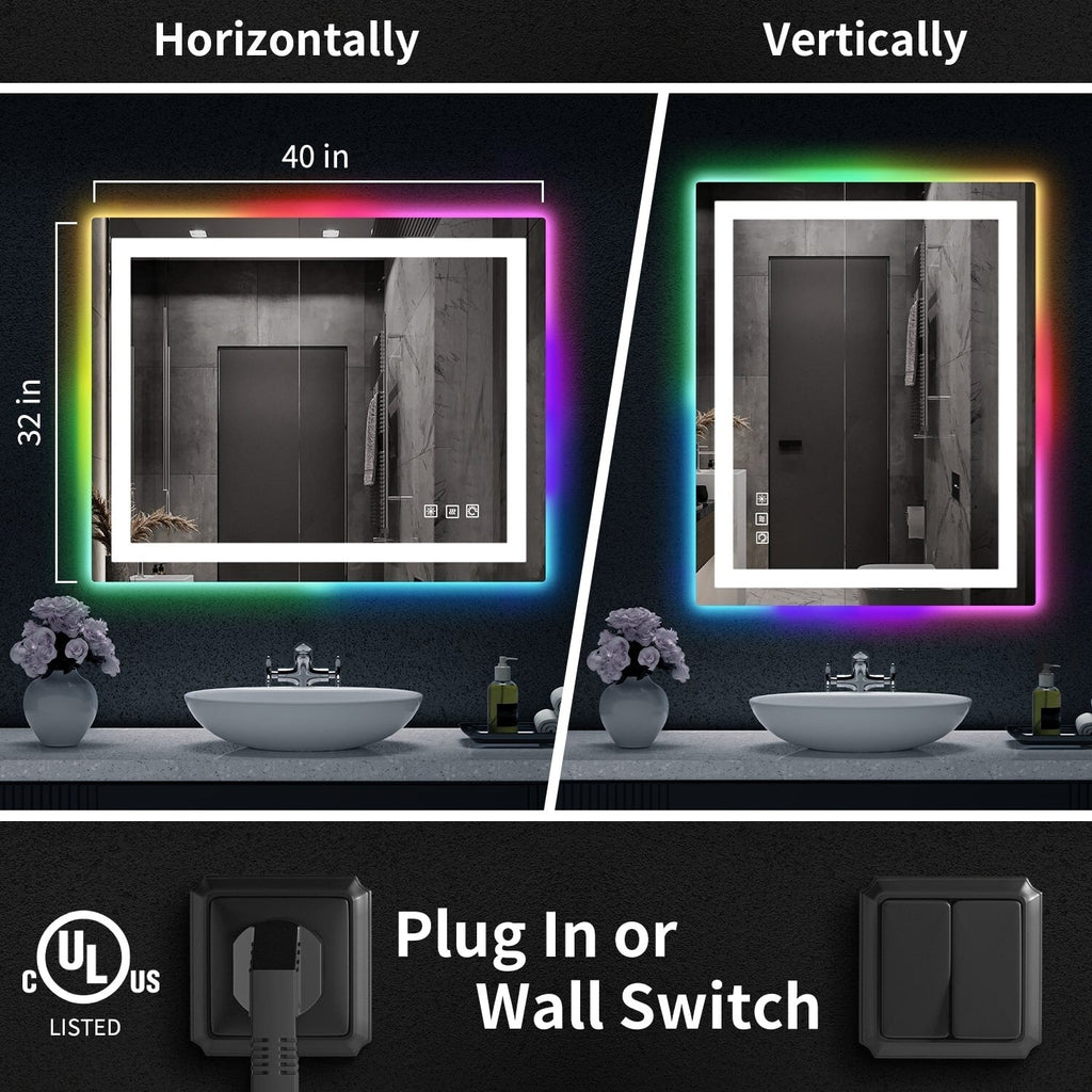 Anti-Fog RGB Backlit & LED Frontlit Bathroom Mirror