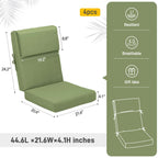 Aoodor Patio High Back Chair Cushions Set of 4, 46x21x4 Inches(Only Cushions)