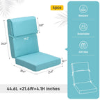 Aoodor Patio High Back Chair Cushions Set of 4, 46x21x4 Inches(Only Cushions)