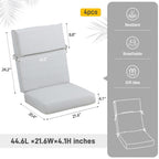 Aoodor Patio High Back Chair Cushions Set of 4, 46x21x4 Inches(Only Cushions)