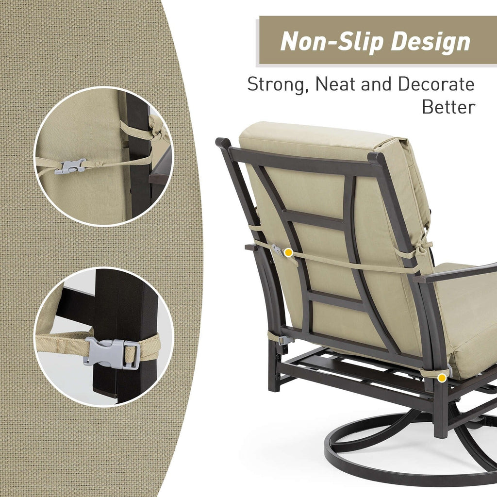 Aoodor Patio High Back Chair Cushions Set of 4, 46x21x4 Inches(Only Cushions)