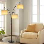 Arc LED Floor Lamp Dimmable Modern Black 3 Light Arched Tall Floor Lamp