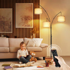 Arc LED Floor Lamp Dimmable Modern Black 3 Light Arched Tall Floor Lamp