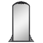 Arched Full-Length Solid Wood Carving Floor Mirror