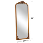 Arched Full-Length Solid Wood Carving Floor Mirror