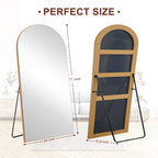 Arched Full-Length Standing Wood Floor Mirror, Wall Mirror