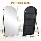 Arched Full-Length Standing Wood Floor Mirror, Wall Mirror
