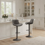 Art Leon Adjustable Height Swivel Barstool, Set of 2