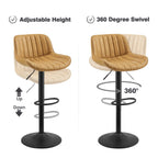 Art Leon Adjustable Height Swivel Barstool, Set of 2