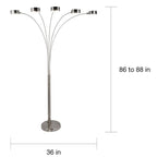 Strick & Bolton Charlie Brushed Steel Arched 5-light Floor Lamp