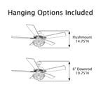 Astrid River of Goods Multicolored Oil-Rubbed Bronze and Stained Glass 3-Light 52-Inch Ceiling Fan - 52 x 52 x 14.75/19.75