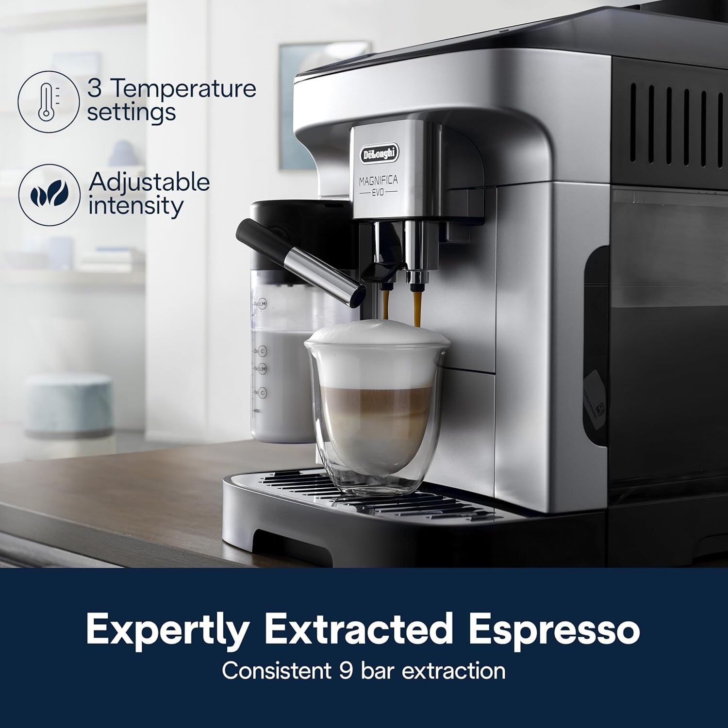 Automatic Espresso Machine with Auto Frother, Built-in Grinder, ECAM29084SB