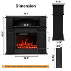 BOSSIN 43 Electric Fireplace with Mantel, 23 inch Electric Fireplace Insert,Freestanding TV Stand with Fireplace Wooden Firebox