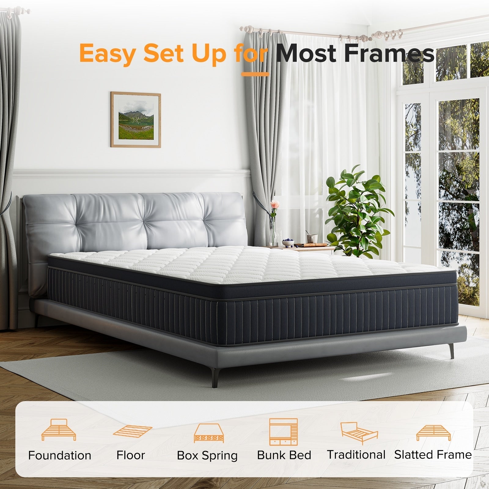 SweDrea 12in. Medium Firm Innerspring Mattress for Back Pain Relief and Cooling with CertiPUR-US, SGS and OEKO-TEX Certified