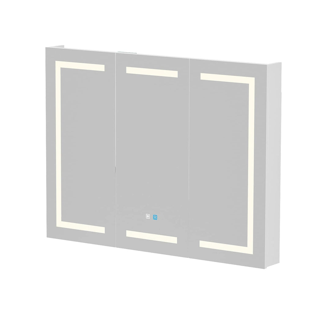 Bathroom Medicine Cabinet LED Mirror Anti-Fog 6000K Wall Cabinet White