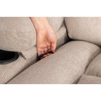 Beige Swivel Recliner with Massage, Heat & USB Charging