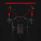 Zenova Bench Press Set Chest Press Machine with Independent Converging Arms and Dumbbell Rack