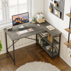 Small L Shaped Desk with Storage Shelves Corner Computer Desk