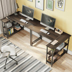 Small L Shaped Desk with Storage Shelves Corner Computer Desk