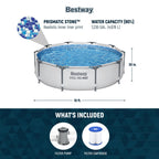 Bestway Steel Pro MAX 10'x30 Round Above Ground Outdoor Swimming Pool with Pump - 10ft. X 30in.