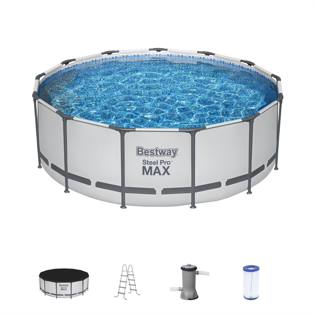 Bestway Steel Pro MAX Round Above Ground Swimming Pool with Pump & Cover