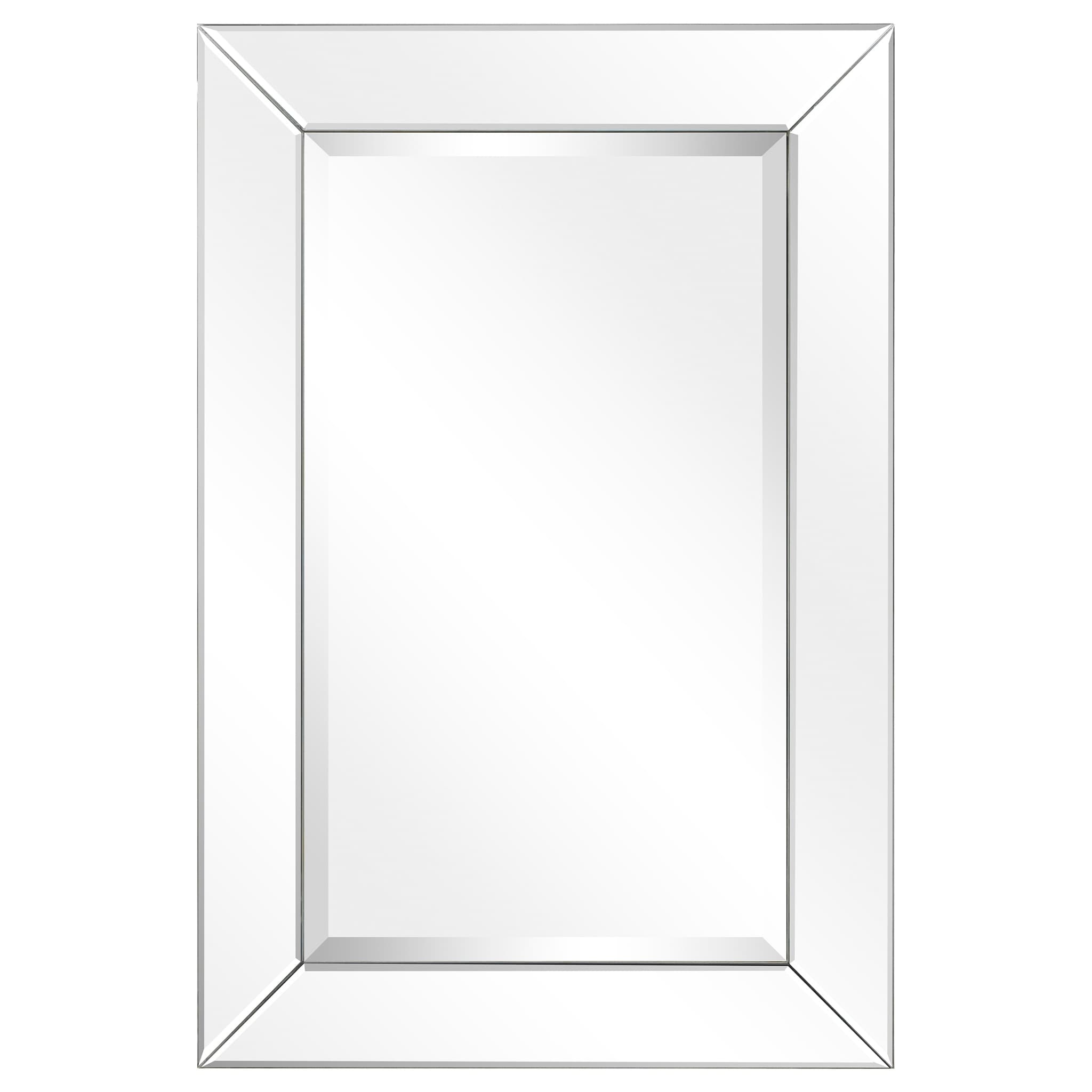 Beveled Rectangular Clear HD Wall Mounted Mirror for Bathroom, Vanity, Bedroom Mirrors, 3 sizes