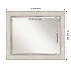 Beveled Wood Bathroom Wall Mirror - Trellis Silver Frame - Trellis Silver