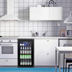 Beverage Refrigerator Cooler - 120 Can Mini Fridge Glass Door