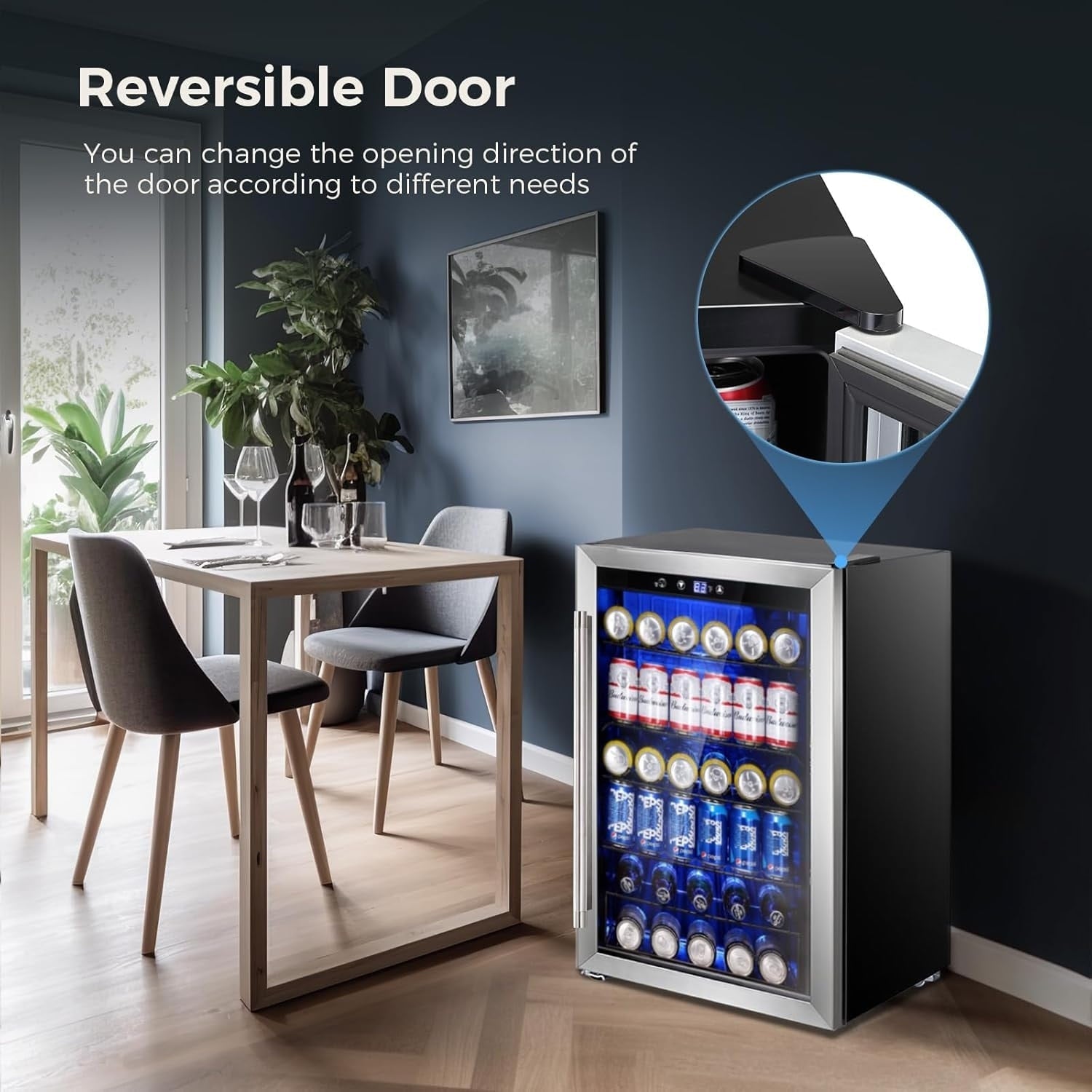 Beverage Refrigerator Cooler-145 Can Mini Fridge