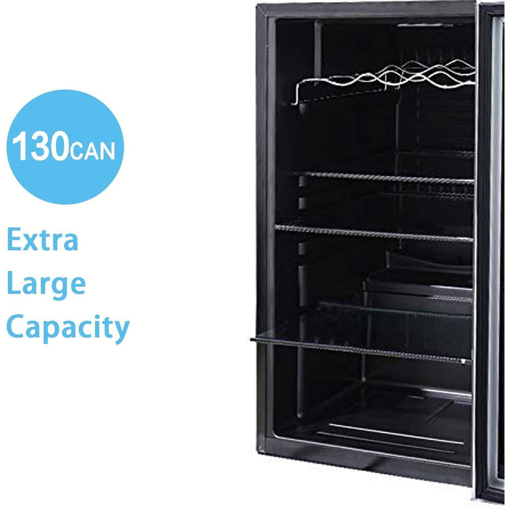 4.4cu.f Wine Cooler with LED Lights and Touch Buttons, Removable Shelves, Less Than 38dB