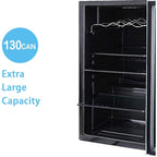 4.4cu.f Wine Cooler with LED Lights and Touch Buttons, Removable Shelves, Less Than 38dB