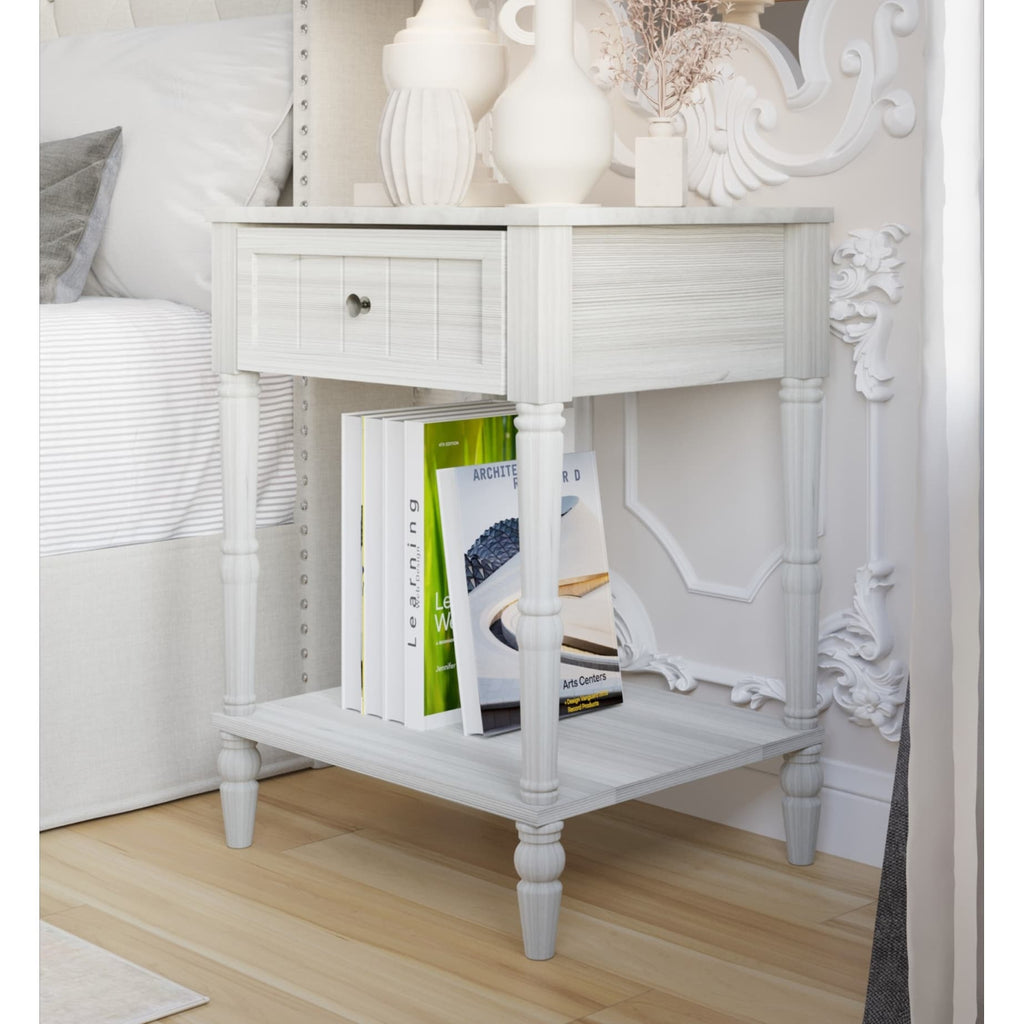 Billy Upholstered Panel Bed with 2 Nightstand