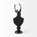 Black Resin Suited Deer Bust Sculpture - 6 W x 8 D x 23 H