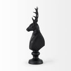 Black Resin Suited Deer Bust Sculpture - 6 W x 8 D x 23 H