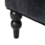 Black Velvet Button Tufted High Wingback Loveseat Sofa